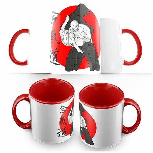 фото Кружка красная айкидо спорт(ufc, mma, бокс, бои, пояс) -2 creative mug