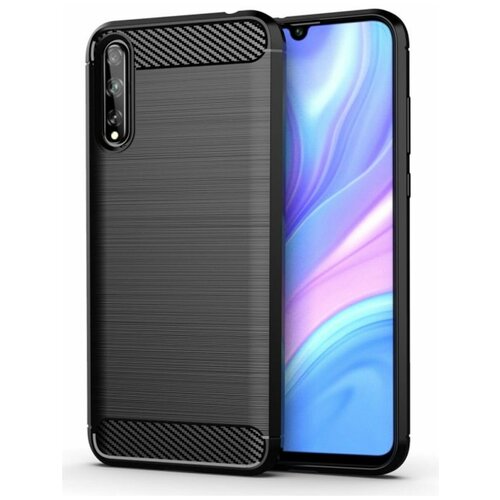 фото Brodef carbon силиконовый чехол для huawei y8p черный