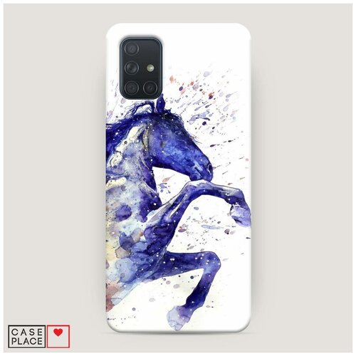 фото Чехол пластиковый samsung galaxy a71 лошадь брызки краски case place