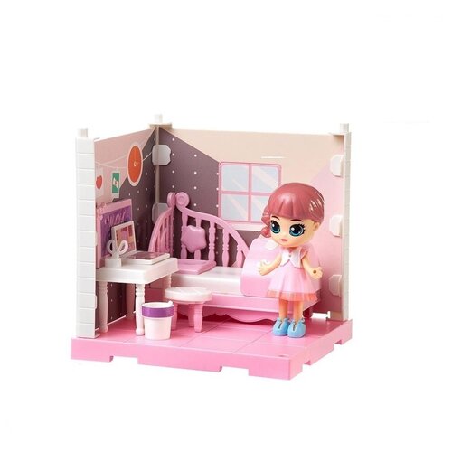 фото Игровой набор abtoys модульный домик (собери сам), 1 секция. мини-кукла в спальне, в наборе с аксессуарами китай