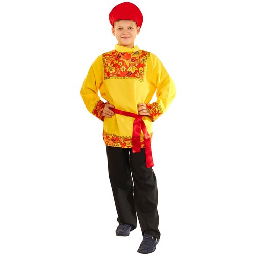 фото Карнавальный костюм для детей птица феникс хохлома для мальчика, 110-116 см