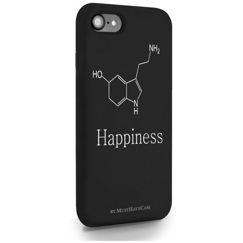 фото Черный силиконовый чехол musthavecase для iphone 7/8/se2020 молекула счастья для айфон 7/8/се2020 противоударный