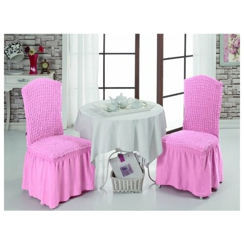 фото Набор чехлов на стулья 2 шт. bulsan burumcuk светло- розовый bulsan (турция)