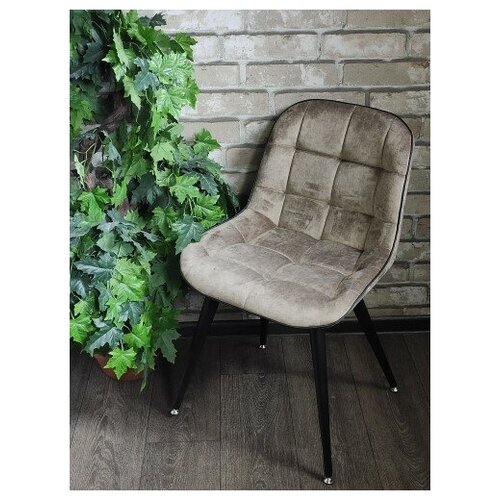 фото Evita/стул/стул прованс ткань лама 08 беж, ноги черные /стул на металлических ножках/велюр/кресло на кухню/мягкий стул/кресло без подлокотников