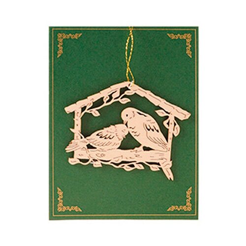 фото Весенний декор раскраска "домик с птицами", дерево, 10х7 см domovitto