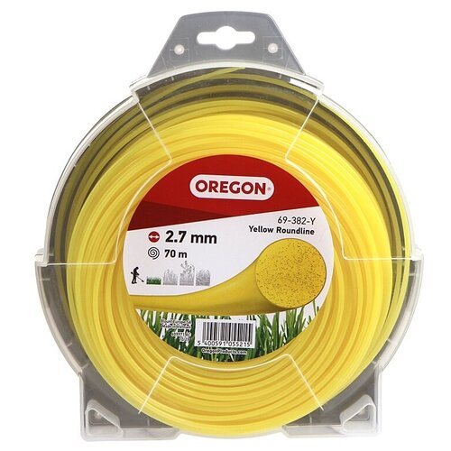 фото Леска для триммера oregon yellow roundline 2.7mm x 70m 69-382-y