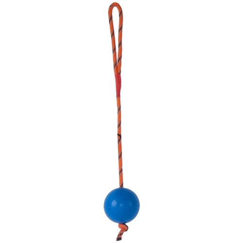 фото Игрушка для собак резиновая duvo+ "мячик на верёвке", синяя, d6см/30см (бельгия)