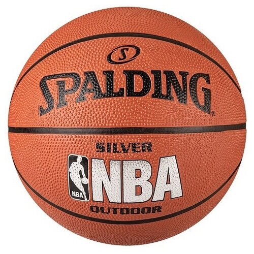 фото Мяч баскетбольный spalding nba silver / размер 7 / тренировочный / резиновый / для улицы и зала