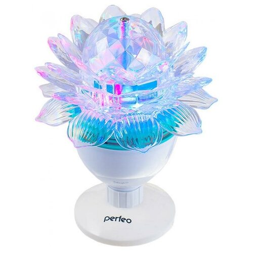 фото Диско-лампа perfeo светодиодная вращающаяся pl-05s lotus