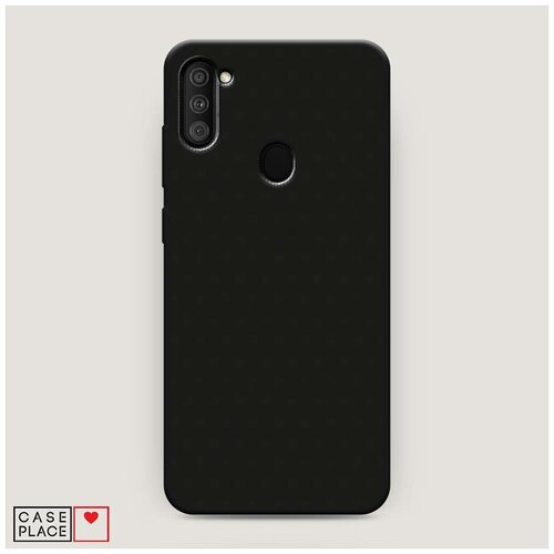 фото Чехол силиконовый матовый samsung galaxy m11 сетка в горох черная case place