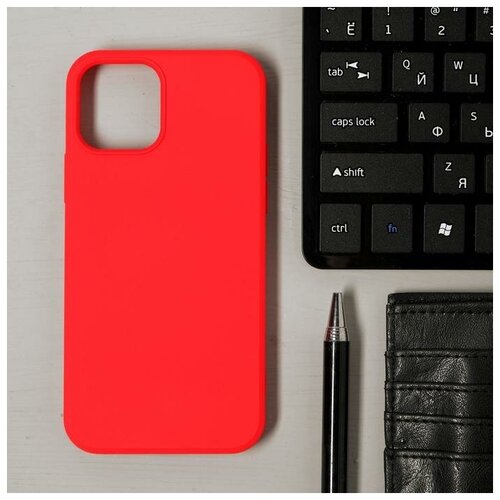 фото Чехол luazon для телефона iphone 12/12 pro, soft- touch силикон, красный