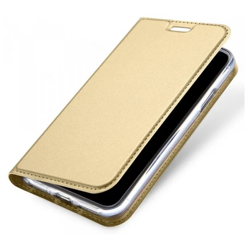 фото Чехол-книжка iphone x/xs, dux ducis skin pro series, боковой, золотой x-case