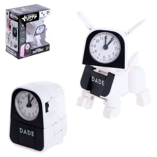 фото Робот-часы «щенок», трансформируется в будильник, работает от батареек mikimarket