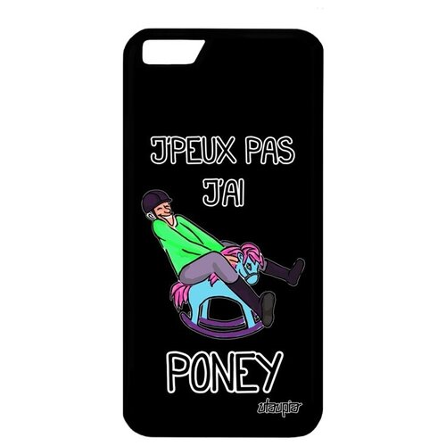 фото Дизайнерский чехол на смартфон // apple iphone 6s // "не могу - у меня пони!" лошадь рисунок, utaupia, черный