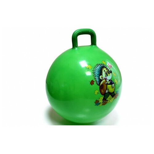 фото Зеленый мяч попрыгун с ручкой и рисунком 45 см sp2086-432 toly