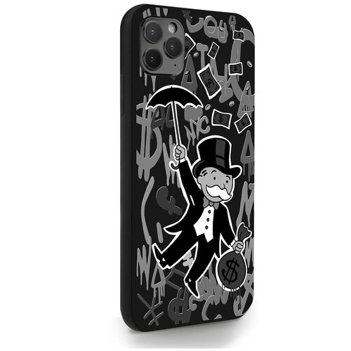 фото Черный силиконовый чехол musthavecase для iphone 11 pro max monopoly black edition/ монополия для айфон 11 про макс противоударный
