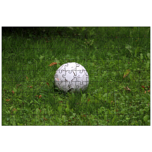 фото Магнитный пазл 27x18см."футбол, мяч, трава" на холодильник lotsprints