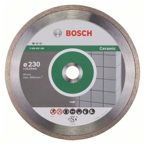 фото Алмазный диск по керамике/камню standard for ceramic 230×22,23×1,6×7 мм (10 шт) bosch 2608603234