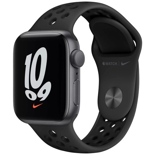 фото Умные часы apple watch se gps 40мм aluminum case with nike sport band, серый космос/антрацитовый/черный