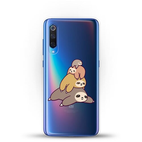 фото Силиконовый чехол 4 ленивца на xiaomi mi 9 andy & paul