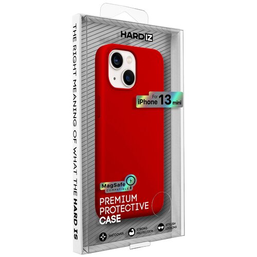 фото Защитная силиконовая панель hardiz liquid silicone magnet case for iphone 13 с магнитным кольцом красный