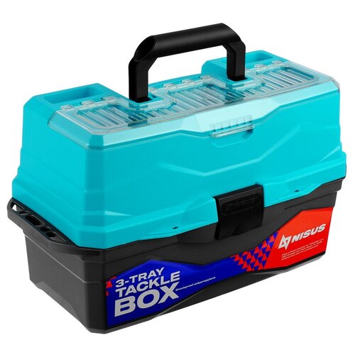 фото Ящик для снастей tackle box трёхполочный nisus, цвет бирюзовый