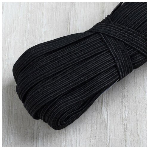 фото Резинка эластичная, 8 мм, 10 +- 1 м, цвет чёрный, 5 шт. yandex market