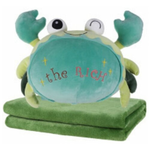 фото Крабик зелёный 3 в 1 плед подушка и игрушка igromir