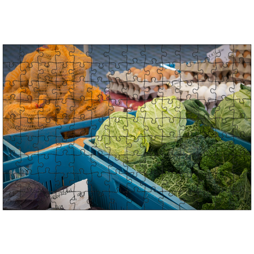 фото Магнитный пазл 27x18см."овощи, рынок, овощная подставка" на холодильник lotsprints