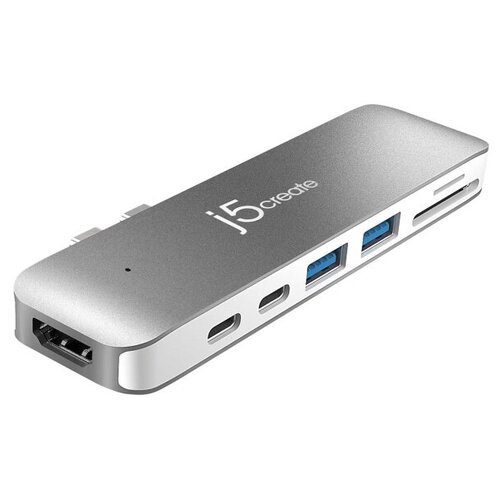 фото Док-станция j5create usb-c ultradrive minidock 2xthunderbolt 3 usb-c - thunderbolt 3 usb-c / usb-c / hdmi / 2xusb-a / card reader jcd382