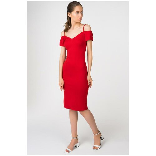 фото Платье adl, размер 44/m, красный