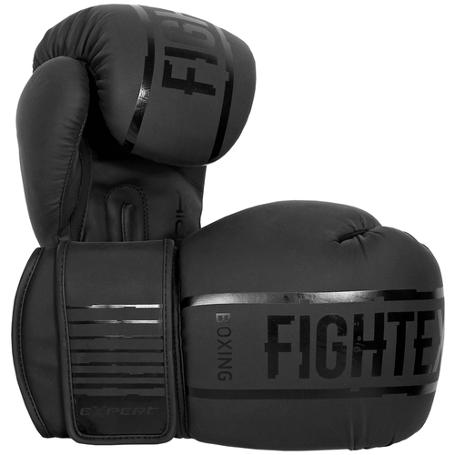 фото Перчатки для бокса fight expert boxing матовые пвх, 12 унций, черный/красный