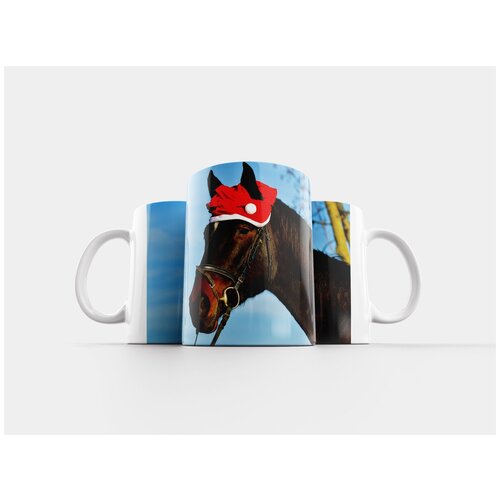 фото Кружка "лошадь, рождество, шляпа санта-клауса" 320 мл lotsprints