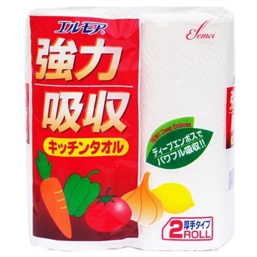 фото Бумажные полотенца для кухни "kami shodji" "ellemoi" 50 отрезков, 1 упаковка, 2 рулона