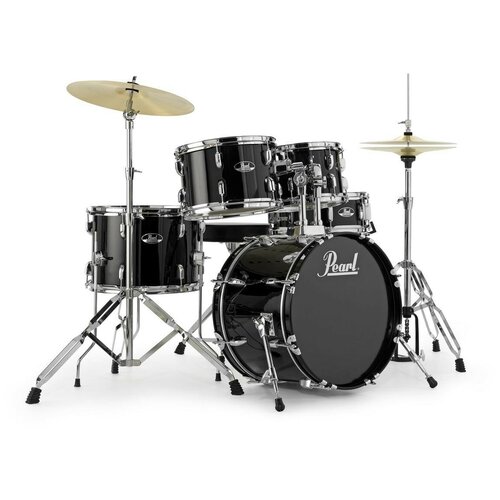 фото Pearl rs585c/ c31 ударная установка из 5-ти барабанов, цвет черный, стойки и тарелки в комплекте