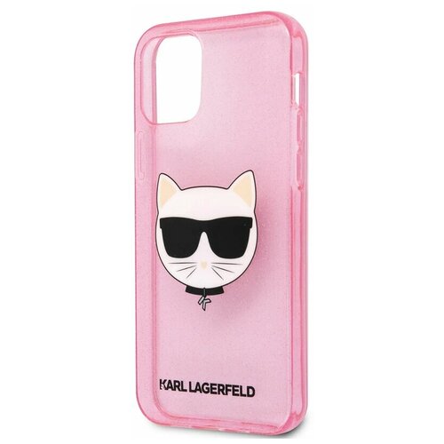 фото Lagerfeld для iphone 12/12 pro (6.1) чехол tpu glitters choupette hard transp pink karl lagerfeld