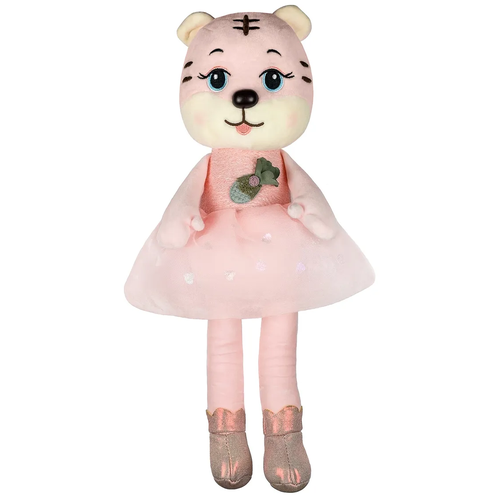 фото Мягкая игрушка тигр, тигрёнок-балерина в платье, 40 см оранжевый/розовый sf arts&crafts