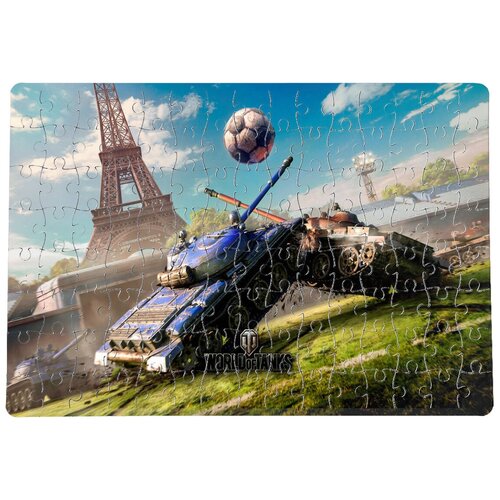 фото Пазлы coolpodarok world of tanks wot танки ворлд оф тэнкс (танки играют в мяч) 20х29см 120 элемента