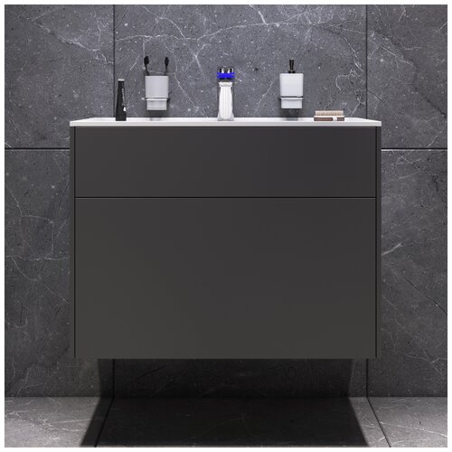 фото Тумба под раковину am.pm inspire 2.0, шхгхв: 80х49.2х60 см, цвет: графит матовый