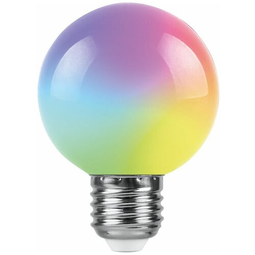 фото Лампа светодиодная feron lb-371 шар матовый e27 3w rgb быстрая смена цвета