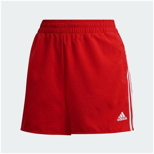 фото Шорты adidas essentials relaxed woven 3-stripes shorts, размер m, scarlet/white