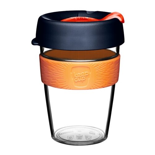 фото Кружка с крышкой original m 340 мл для кофе с собой многоразовая, clear shamrock keepcup