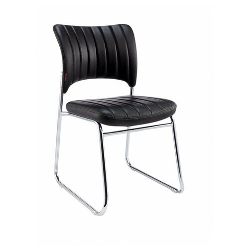 фото Стул для посетителей easy chair 809 vpu черный (искусственная кожа/металл хромированный) easychair