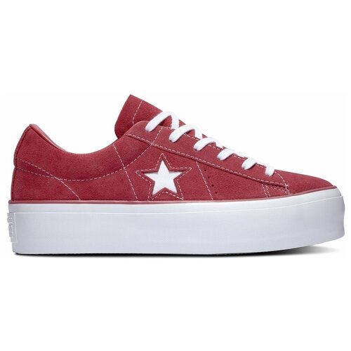 фото Кеды женские converse one star platform 563488 кожаные красные (38)