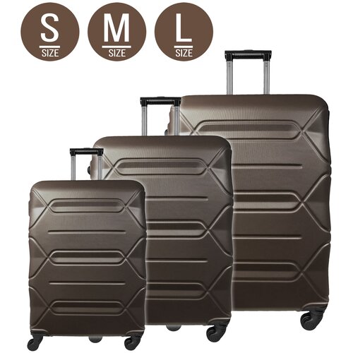 фото Чемоданы комплект из 3 шт. - (s,м,l), кодовый замок. цвет - коричневый твой чемодан