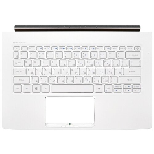 фото Клавиатура для ноутбука acer aspire s5-371 белая топ-панель с подсветкой