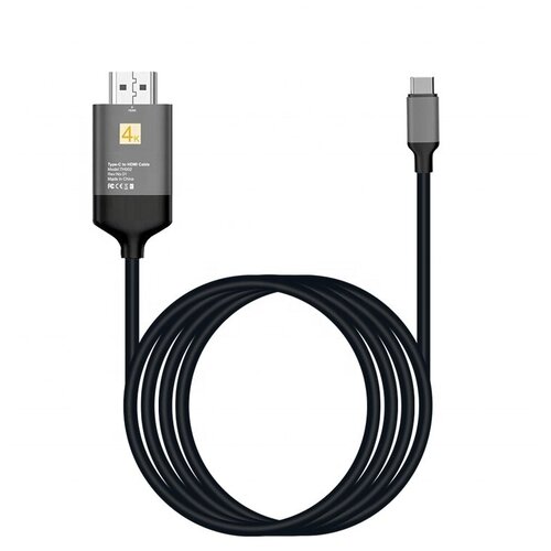 фото Кабель переходник type-c (usb3.1) на hdmi для трансляции видео с телефона на телевизор 4k, длина 1.8 метра iqzip