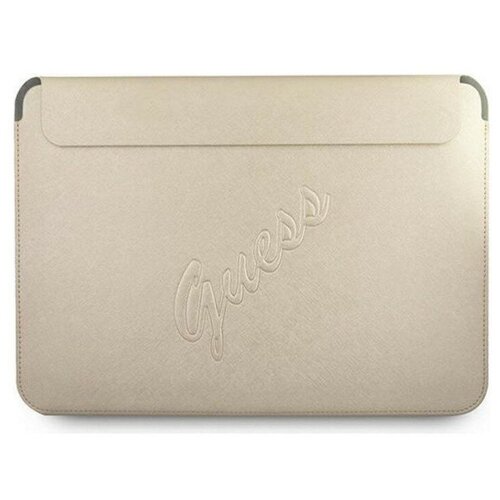 фото Чехол cg mobile guess sleeve saffiano script logo для ноутбуков 13", цвет золотой (gucs13pusaslg)