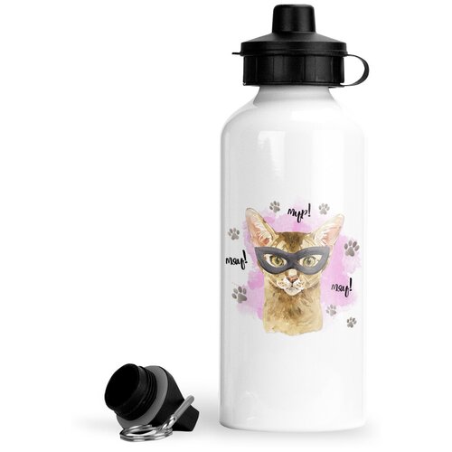 фото Спортивная бутылка кошки абиссинская в маске мур-мур luzimuzi