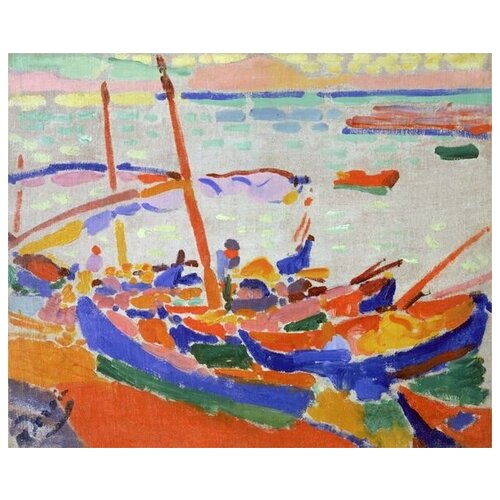 фото Репродукция на холсте рыбацкие лодки (fishing boats, collioure) дерен андре 49см. x 40см. твой постер